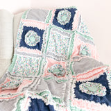 Floral Crib Bedding | Blush, Navy Blue - A Vision to Remember