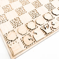 Engraved Checkers and Chess Game Board - A Vision to Remember