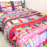 Shabby Rag Quilt Girl Bedding, Twin thru King Size - A Vision to Remember