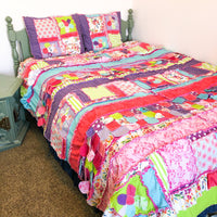 Shabby Rag Quilt Girl Bedding, Twin thru King Size - A Vision to Remember