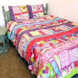Shabby Rag Quilt Girl Bedding, Twin thru King Size - A Vision to Remember