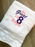 LDS Baptism Towel Great to be 8 with Name - A Vision to Remember