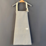 Waterproof Gray Striped Apron with optional Custom Embroidery - A Vision to Remember