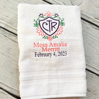 Girl LDS Baptism Towel with Name - A Vision to Remember