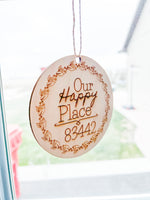 Zip Code Ornament Christmas Gifts of Our Happy Place - A Vision to Remember