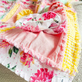 Ruffle Flower Toddler Girl Bedding - Mint / Pink / Yellow - A Vision to Remember