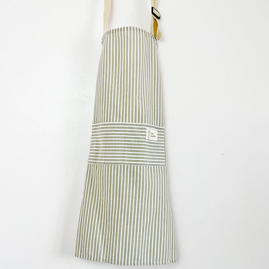 Waterproof Gray Striped Apron with optional Custom Embroidery - A Vision to Remember