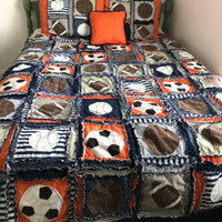 Sports Bedding, Twin thru King Size, Soccer Basketball Football Baseball - A Vision to Remember
