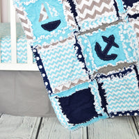 Nautical Crib Bedding | Whale, Sailboat, Anchor Quilt - A Vision to Remember