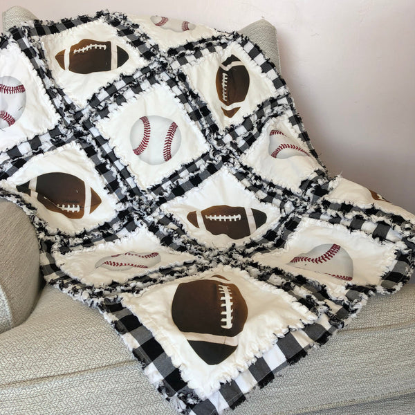 Sports Bedding in Plaid, Football & Baseball - A Vision to Remember