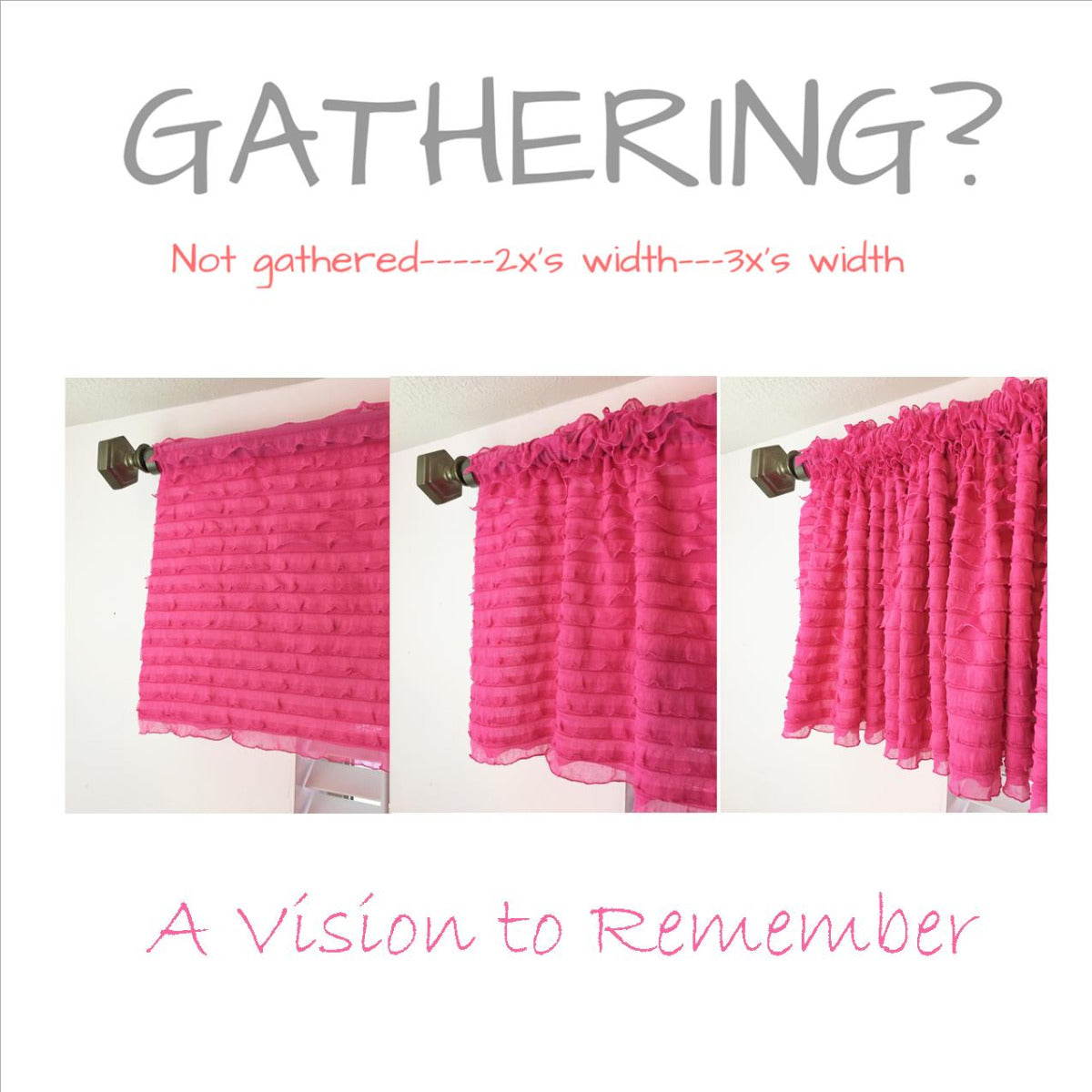 Country Ruffle Valance Unique Curtain - Many Colors Available - Great for Nursery, Kitchen, Dining, Bedroom! - A Vision to Remember