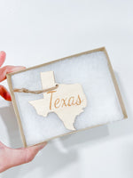 Wooden Engraved State Christmas Ornament - All 50 Available - A Vision to Remember