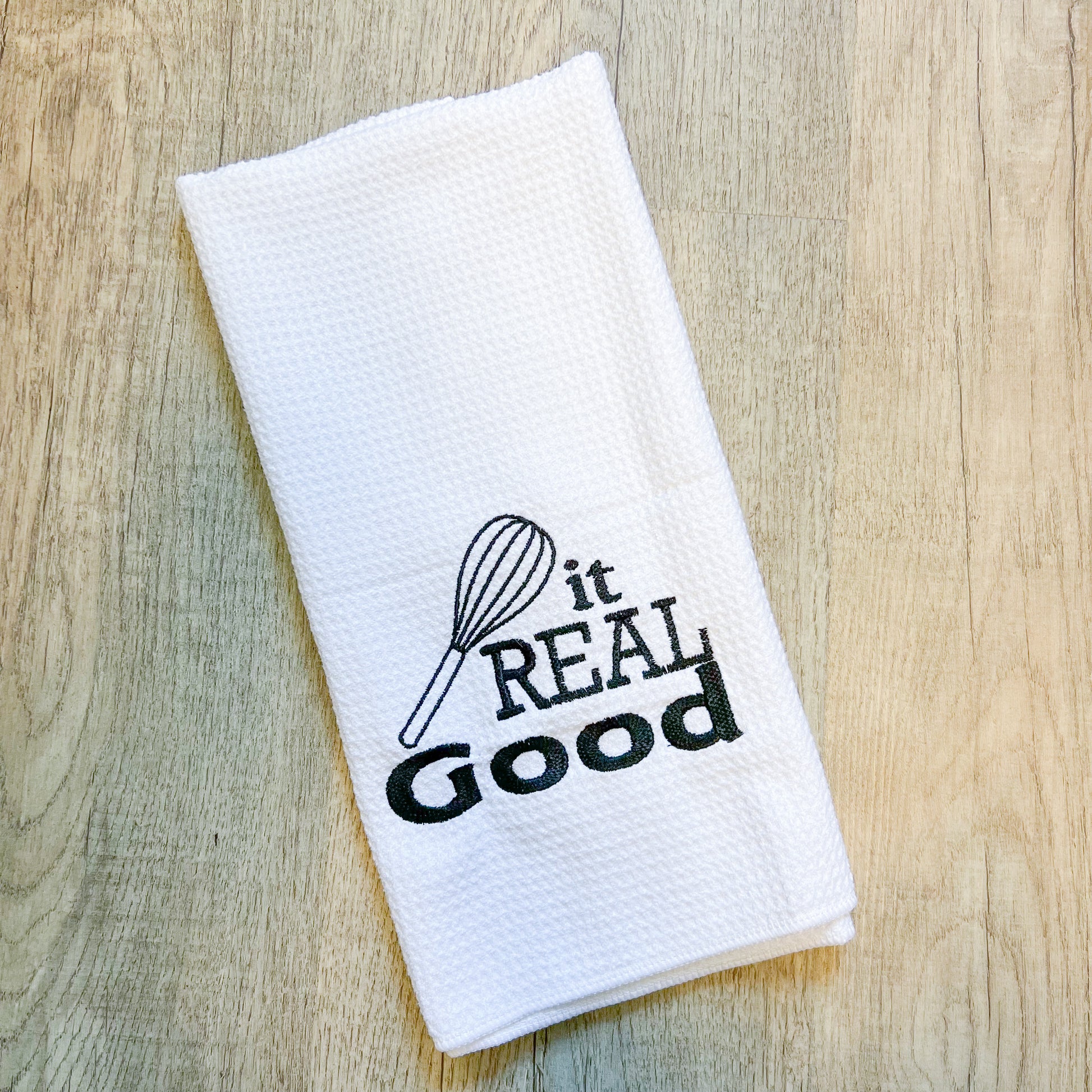 Embroidered Funny Kitchen Towel - A Vision to Remember