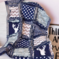 Woodland Crib Bedding - Navy / Gray - A Vision to Remember