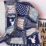 Woodland Crib Bedding - Navy / Gray - A Vision to Remember